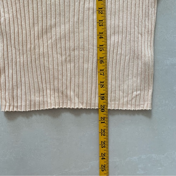 GARAGE Peach Lettuce Trim Ribbed Knit Tee | Size S - Picture 3 of 6